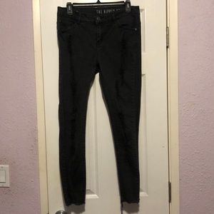 Black distressed jeans